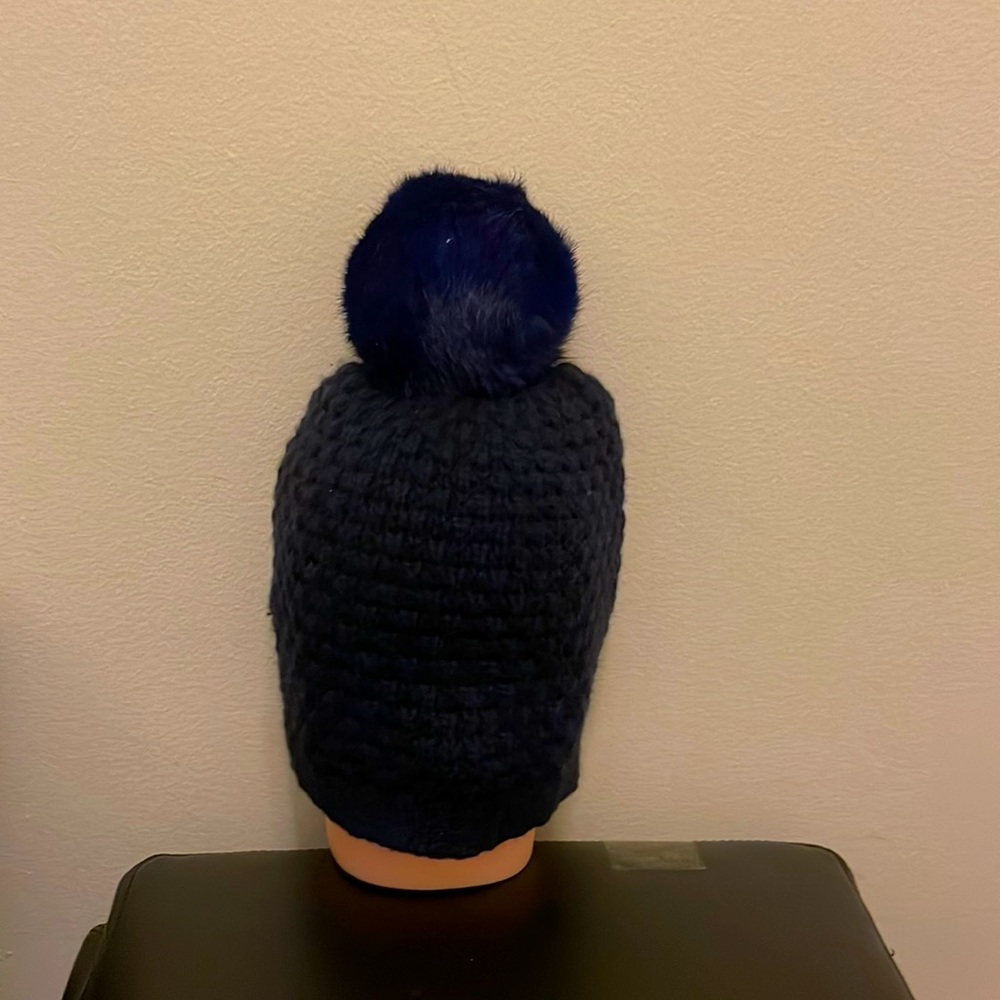 Portolano 
Portolano Waffle Knit & Genuine Rabbit Fur Pom Cashmere Beanie